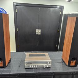 Fisher RS-1052  Vintage Stereo Receiver & Polk R50 Speakers 