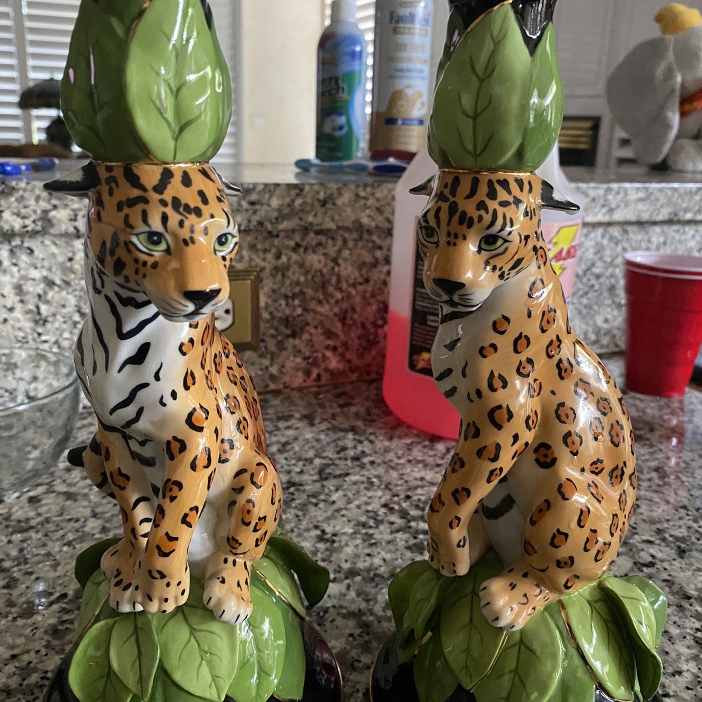 Pair of Lynn Chase Jaguar Jungle Candle Sticks for Sale in