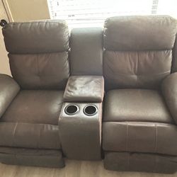Free electric couch sofa brown