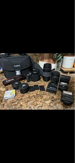 Canon EOS Rebel T6 Camera Bundle with 18-55mm and 75-300mm Lenses