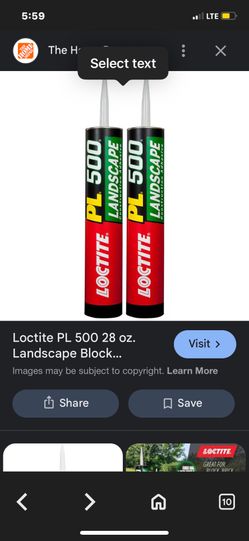 Loctite PL 500 Landscape Qty5 Retail Price 14.99 Ea.