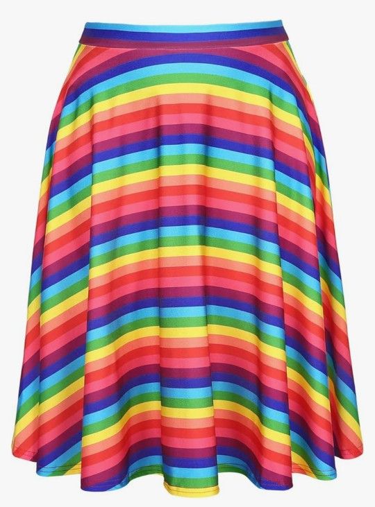 Rainbow Striped Skirt with room to TWIRL!