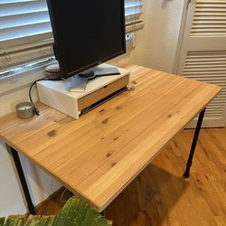 Natural Wood IKEA Desk (Computer Monitor Available)
