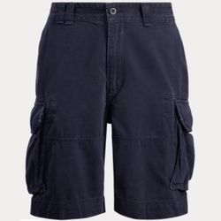 Polo Ralph Lauren Gellar 10.25" Inseam Cargo Shorts, Size 36 Waist (Navy) 100% Authentic