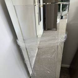 Wide Jewelry Armoire with Mirror