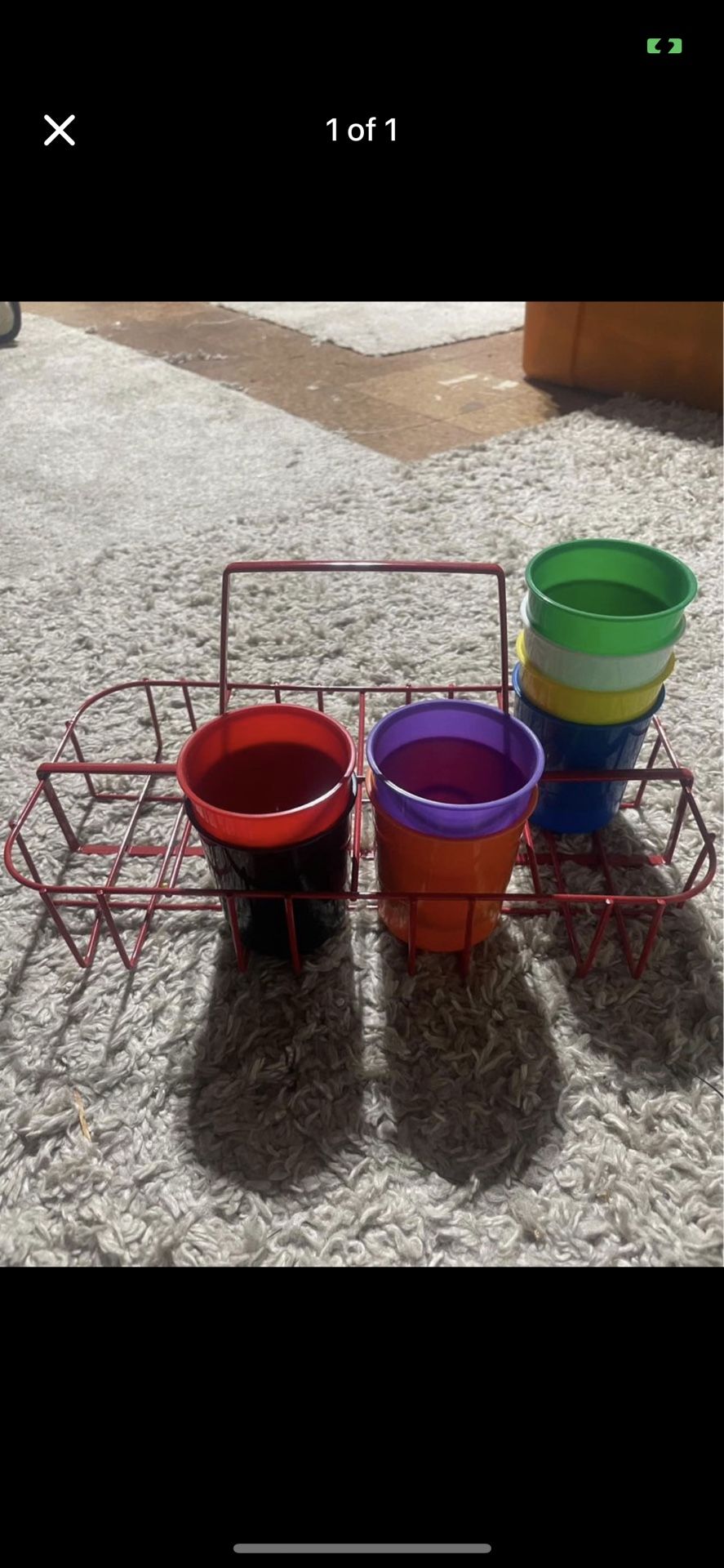 Storage Cups with Metal Caddy