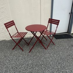 Grand patio Premium Frame Patio Bistro Set, Folding Outdoor Patio Furniture Sets (Red)