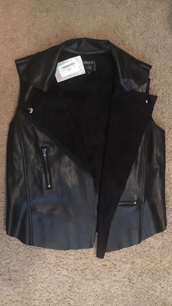 Never Worn Leather Vest, Suede Inside