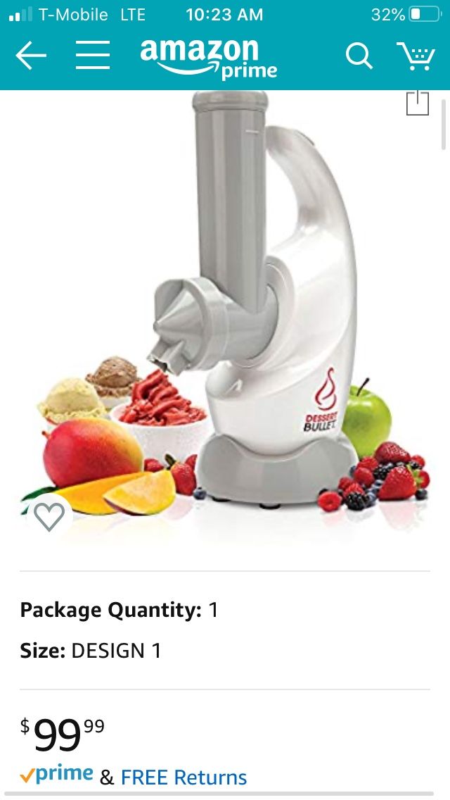 Magic Bullet Dessert Bullet Blender vitamix frozen treats Retails for $99