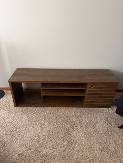 Brown Wood TV Stand with Storage