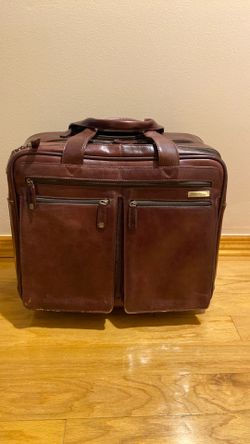 Rolling 16 inch laptop leather bag