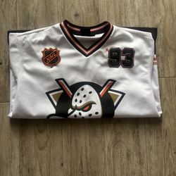 Anaheim Ducks NHL Officially Licensed Hockey Jersey White Black Orange Size M