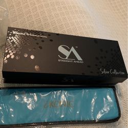 New- Everything! Still In Packages Straight Ahead Ceramic Flat Iron