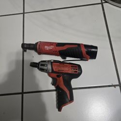 Milwaukee Wrench & Drill With Battery 