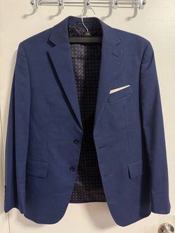 Izod Men's Blue Plaid Suit Blazer and pants
