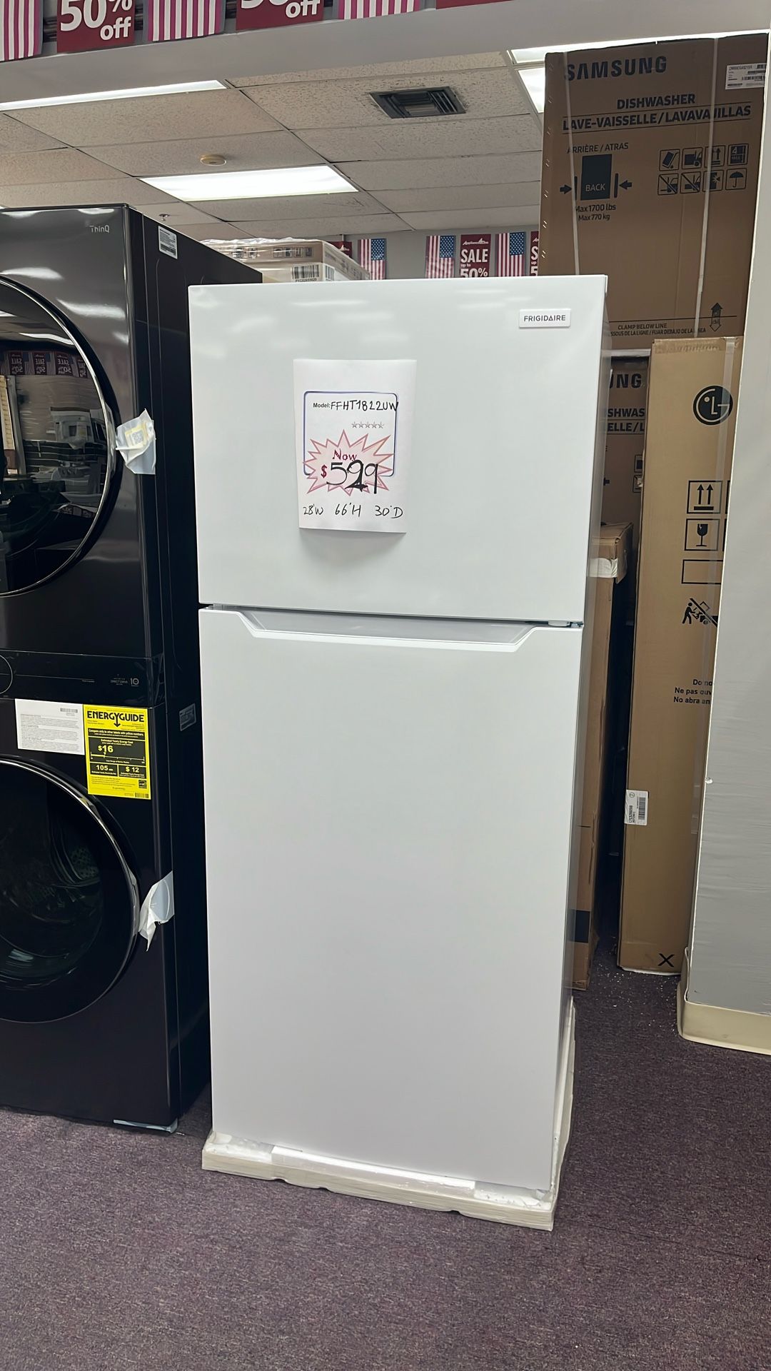 Refrigerator White 30” In New Open Box And 1 Year Warranty