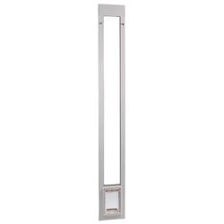 Ideal Pet Products Aluminum Pet Patio Door, Adjustable Height 77-5/8" To 80-3/8", 5" X 7" Flap Size, White