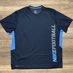Nike Dri-Fit Football Athleisure Breathable Navy Blue Workout T Shirt Mens 4XL
