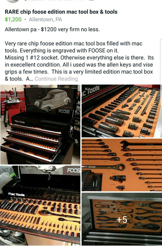 Chip foose mac tool box for sale