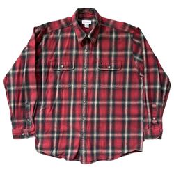 Carhartt Washed Red & Black Plaid Button Up Long Sleeve Shirt Size: XXL