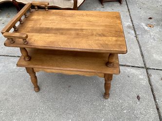 Wooden End Table Accent Table with Shelf 2 Tier #169