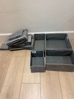 Fabric Drawer Organizers – Large Gray Set – Baby Clothes/Nursery