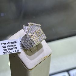 Silver moissanite 4.79 CT ring