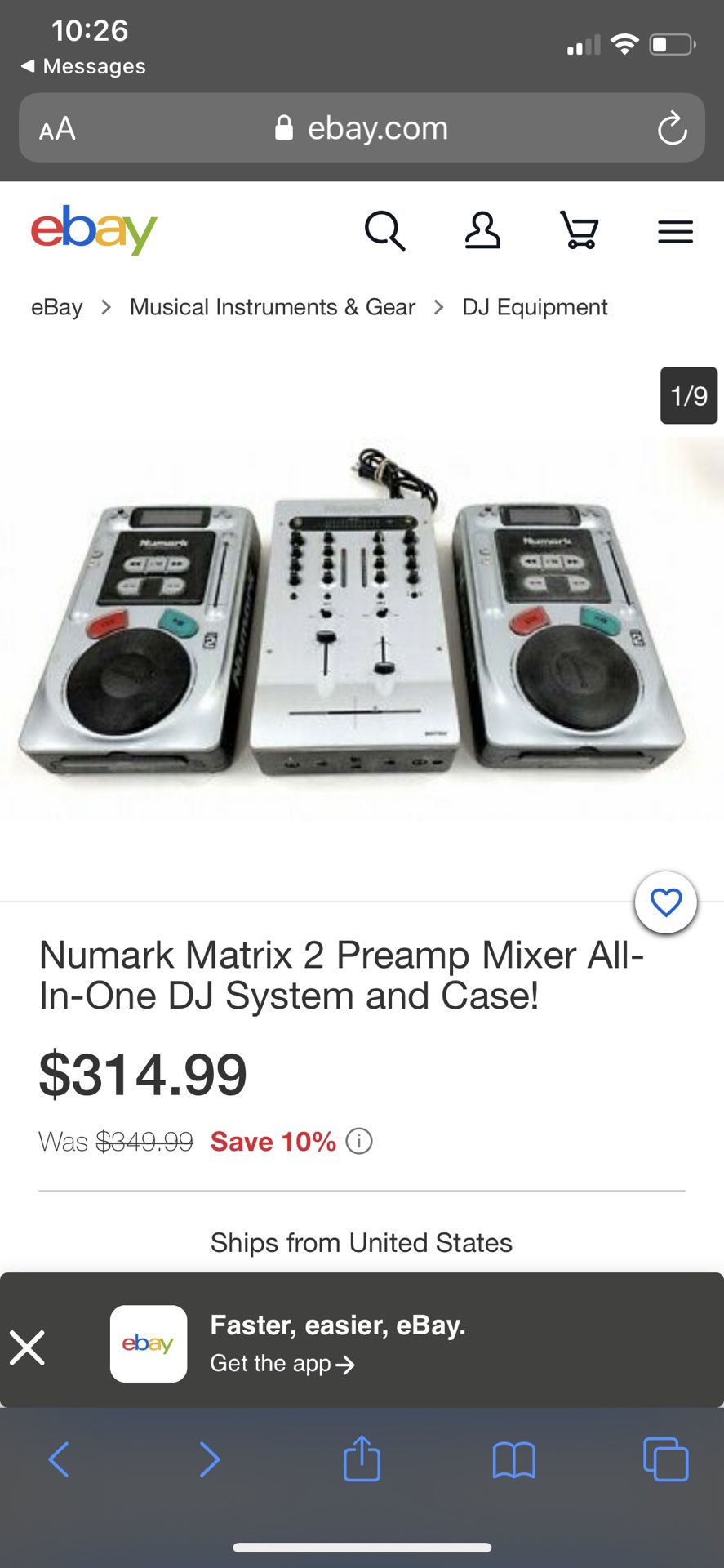 Numark Matrix 2 Preamp Mixer All-In-One DJ System and Case