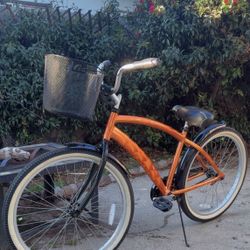 Mens Beach Cruiser Bicycle with basket
