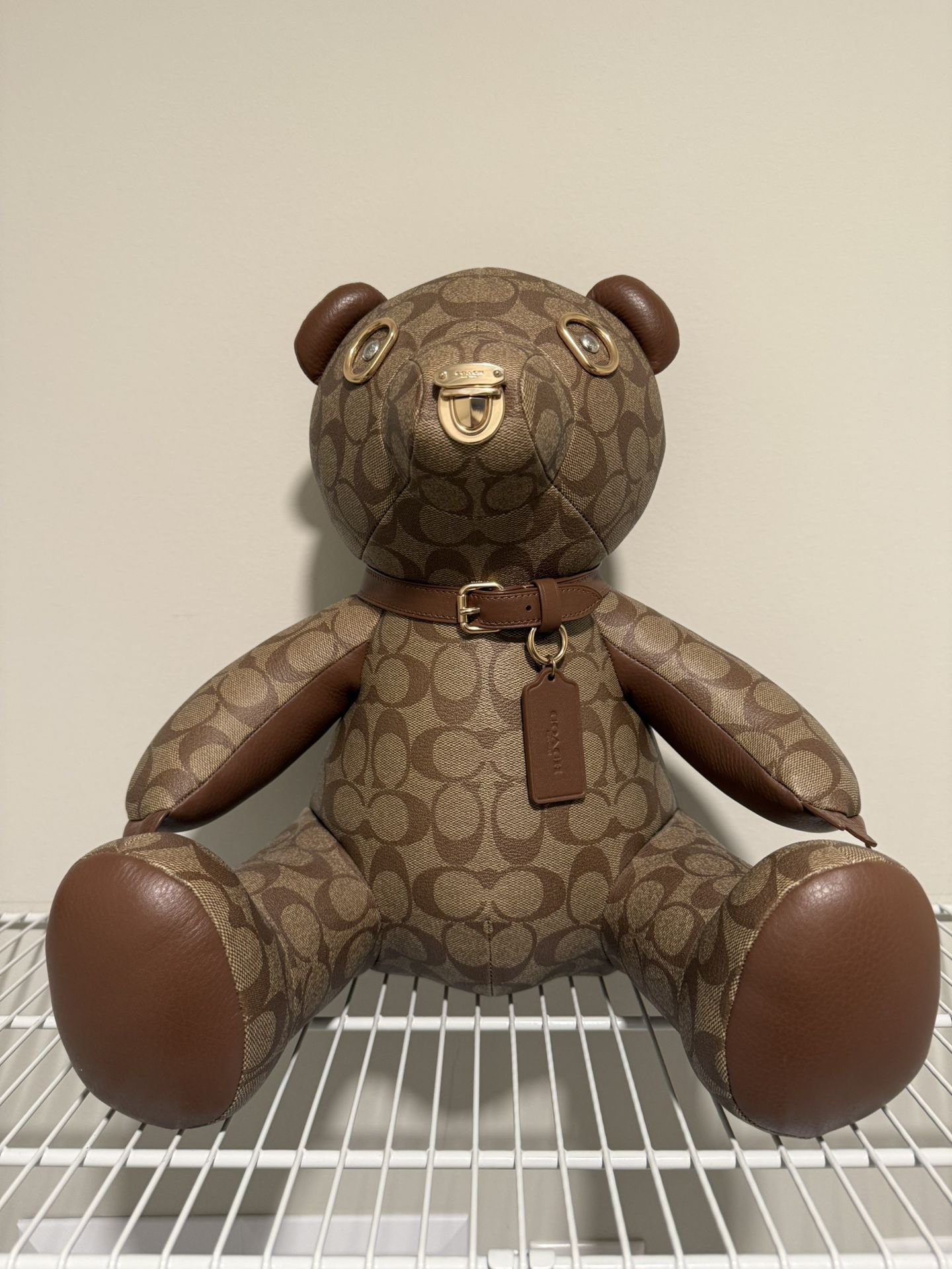 Coach Brown Monogram Leather Bear
