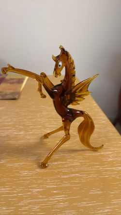 Vtg 70’s handcraft glass horse figurin