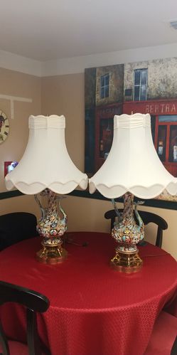 Vintage Italian Capidomonte Lamps
