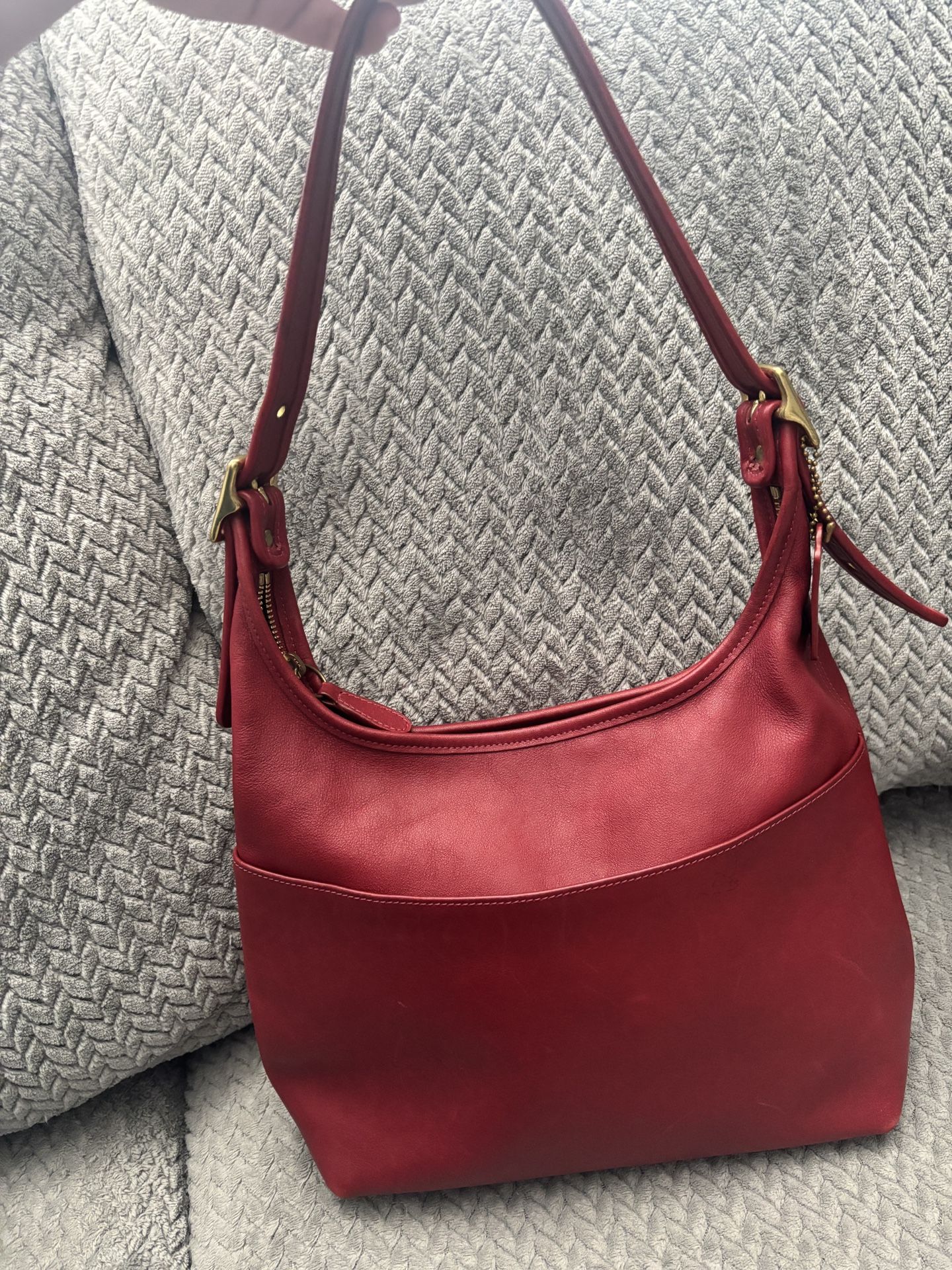 Old Vintage Coach 9058 Legacy Hobo Leather Shoulder Hand Bag Red USA