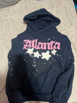 Spider hoodie navy blue puff print