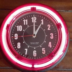 2 CLOCKS AVAILABLE 11" NEON CLOCK AND 14" RIM / TIRE CLOCK CLICK ON PICTURE YOU WILL GET FULL PICTURE SIZE 