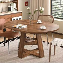Extendable round dining table from 43.3 to 59 inches