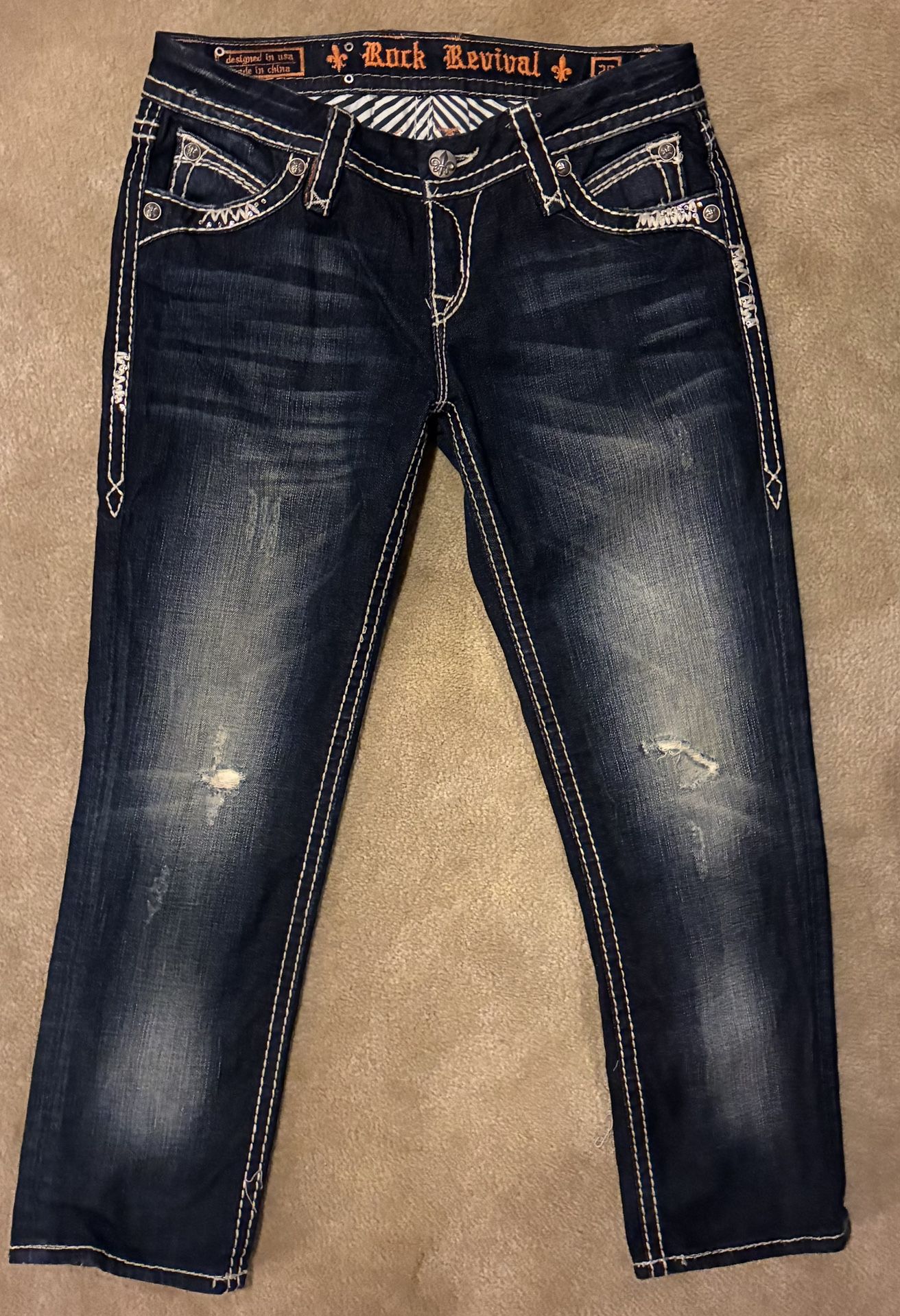 Rock Revival Elaina Capri Embellished Jeans