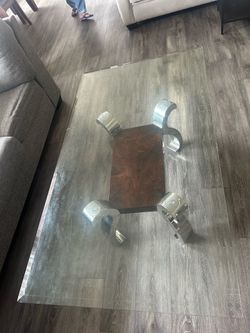 Glass top center table