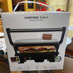 Chefman 3-in-1 Panini Press Grill 