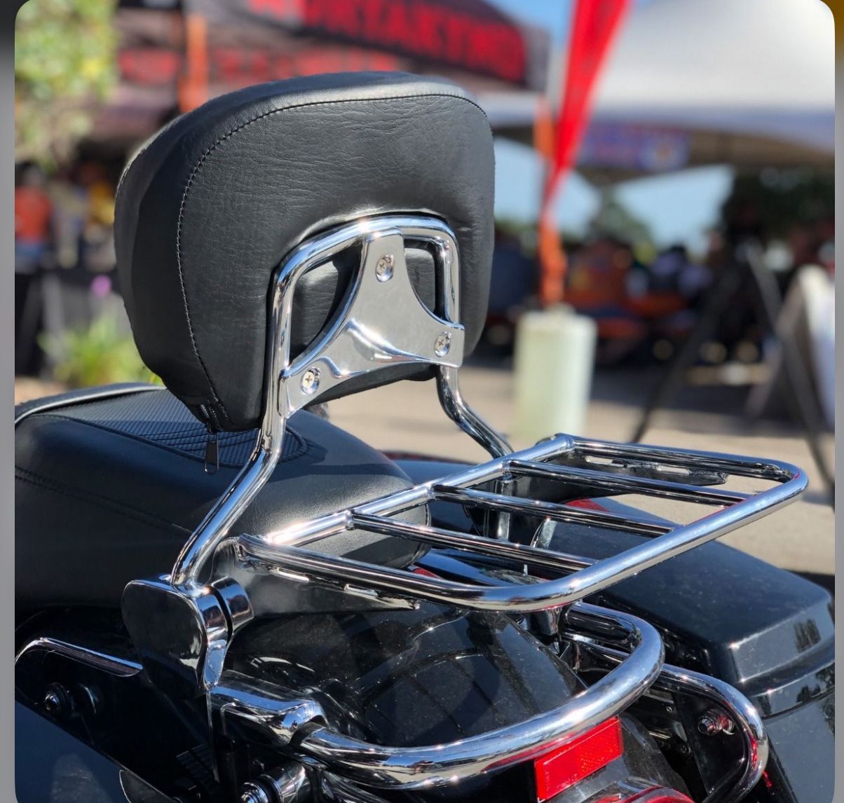 OEM Harley Davidson Chrome passenger backrest