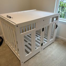 Large Wood Dog Kennel with Clear Doors