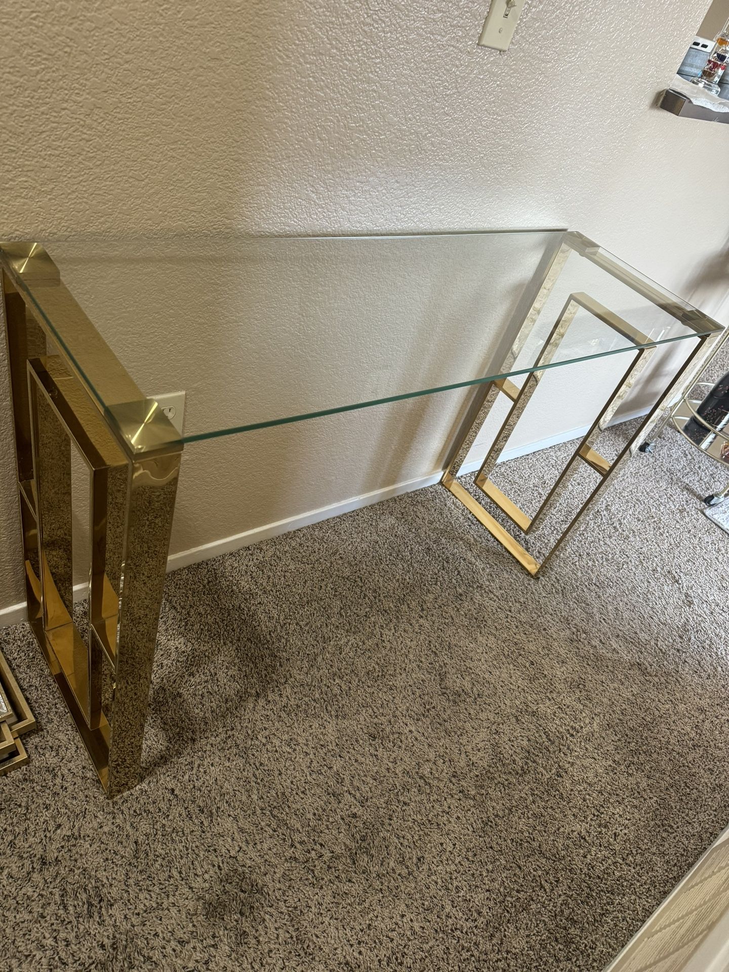 Console Table Stainless Steel Glass