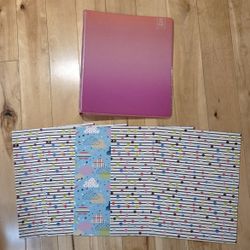 NEW Yoobi 1.5" Ombre 3-Ring Binder & 5 New Folders