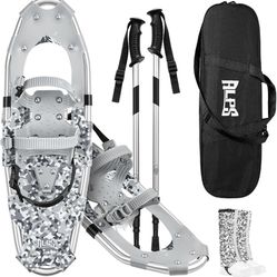ALPS 30 Inch Lightweight Snowshoes for Women Men Youth Kids, Light Weight Aluminum Alloy Terrain Snow Shoes with Pair Antishock Trekking P