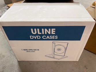 Box of new Uline DVD cases still sealed