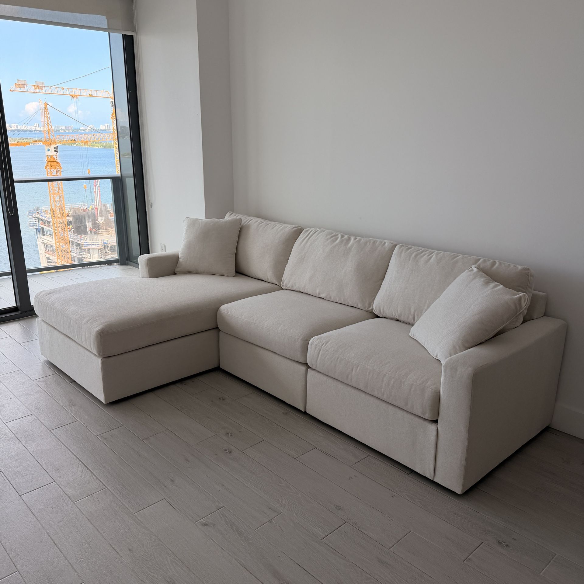 New Ivory Sectional Couch