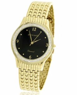 New Pierre Cardin Men's Watch With 8 Diamonds Analog Gold-Tone Bracelet PC104531 in box