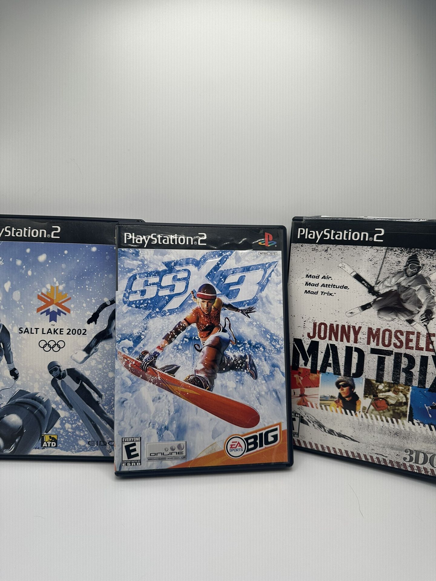 PS2 Winter Sports Game Bundle - SSX3 + Salt Lake 2002 + Jonny Moseley Mad Trix