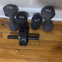 Dumb Bells And Abs Roller 