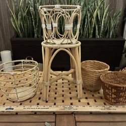 Plant Stand And Baskets 
